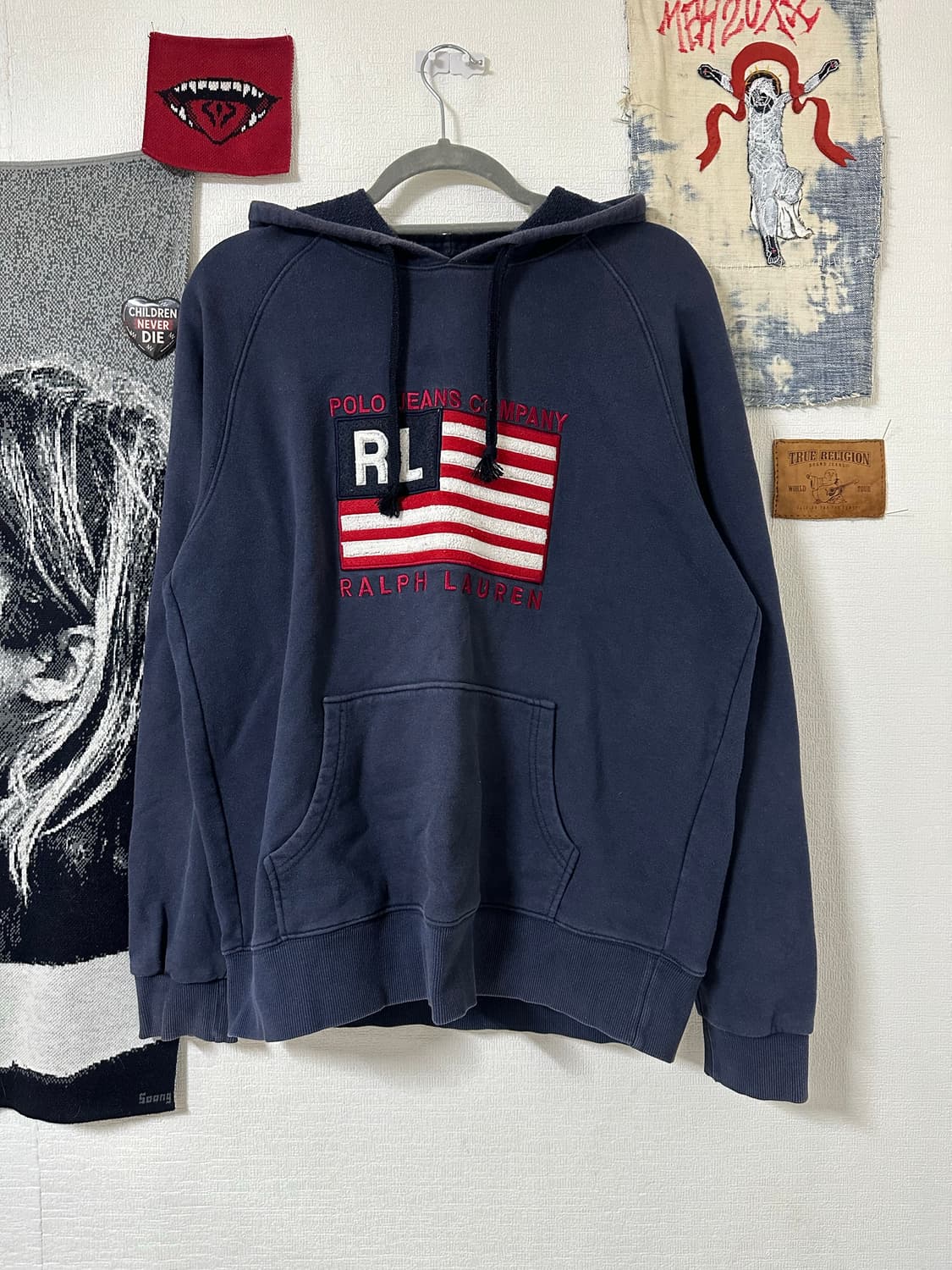 폴로 진스 랄프로렌 성조기 로고 후드티 L 상품이미지1