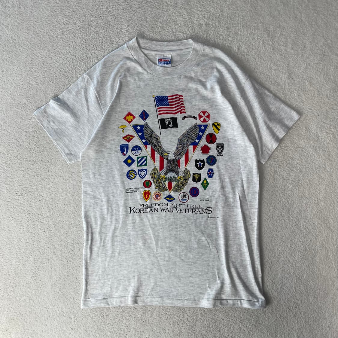 1995 헤인즈 한국전쟁 참전용사 싱글스티치 반팔  상품이미지1