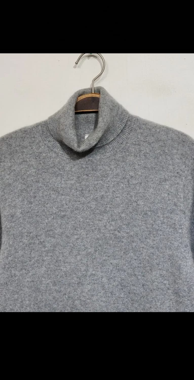 (L) 목폴라 캐시미어 니트 그레이 무지 터틀넥 스웨터  상품이미지2