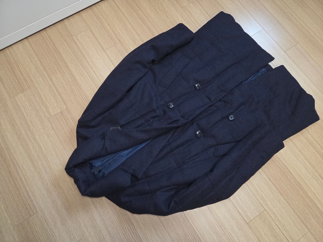 커스텀 멜로우 윈도우 체크 더블 브레스트 패딩 코트 상품이미지2