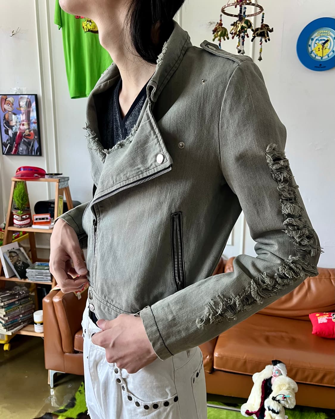 Vintage Destroyed Denim Rider Jakcet 상품이미지2