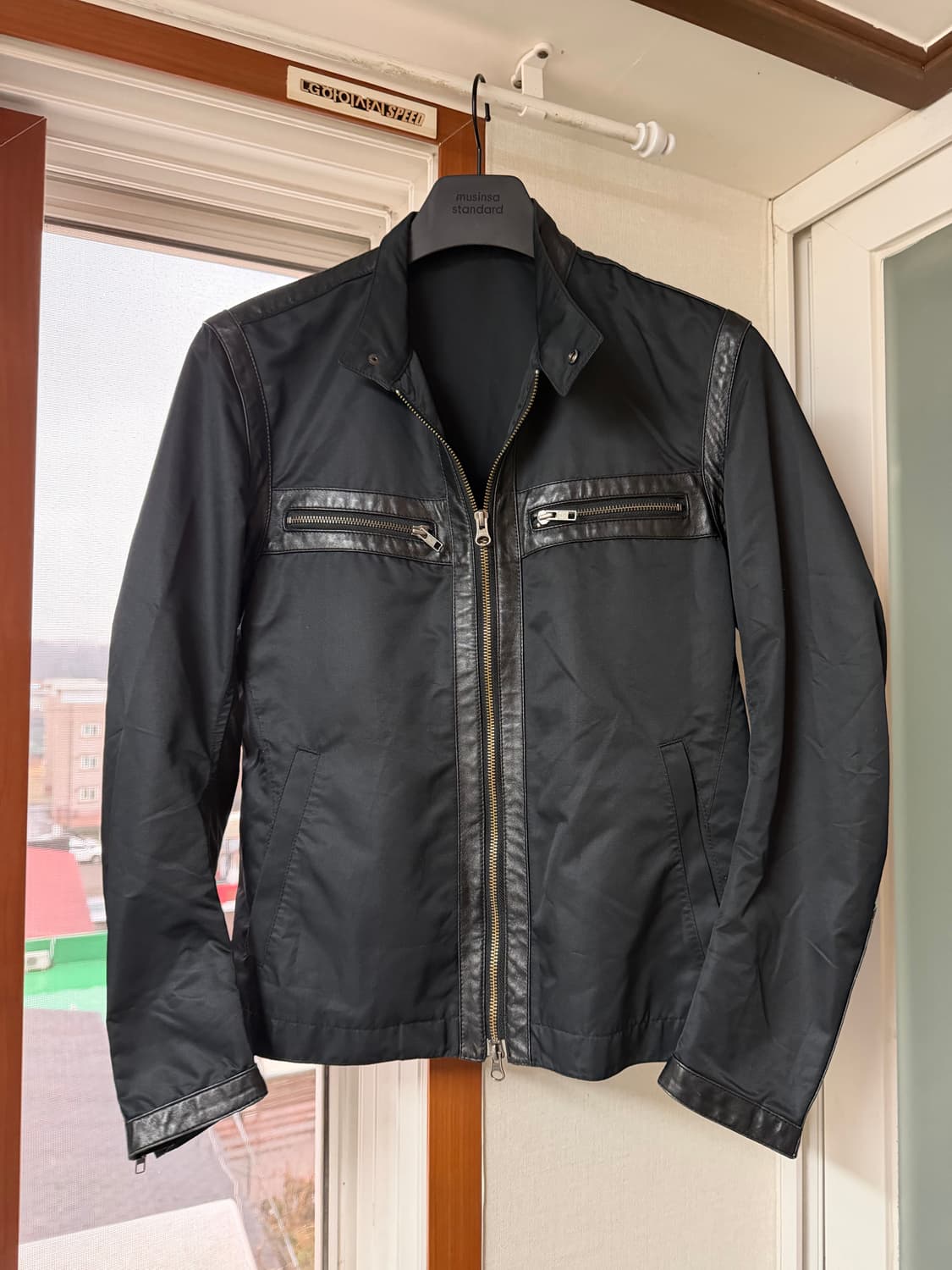 leather poly biker jacket 상품이미지2