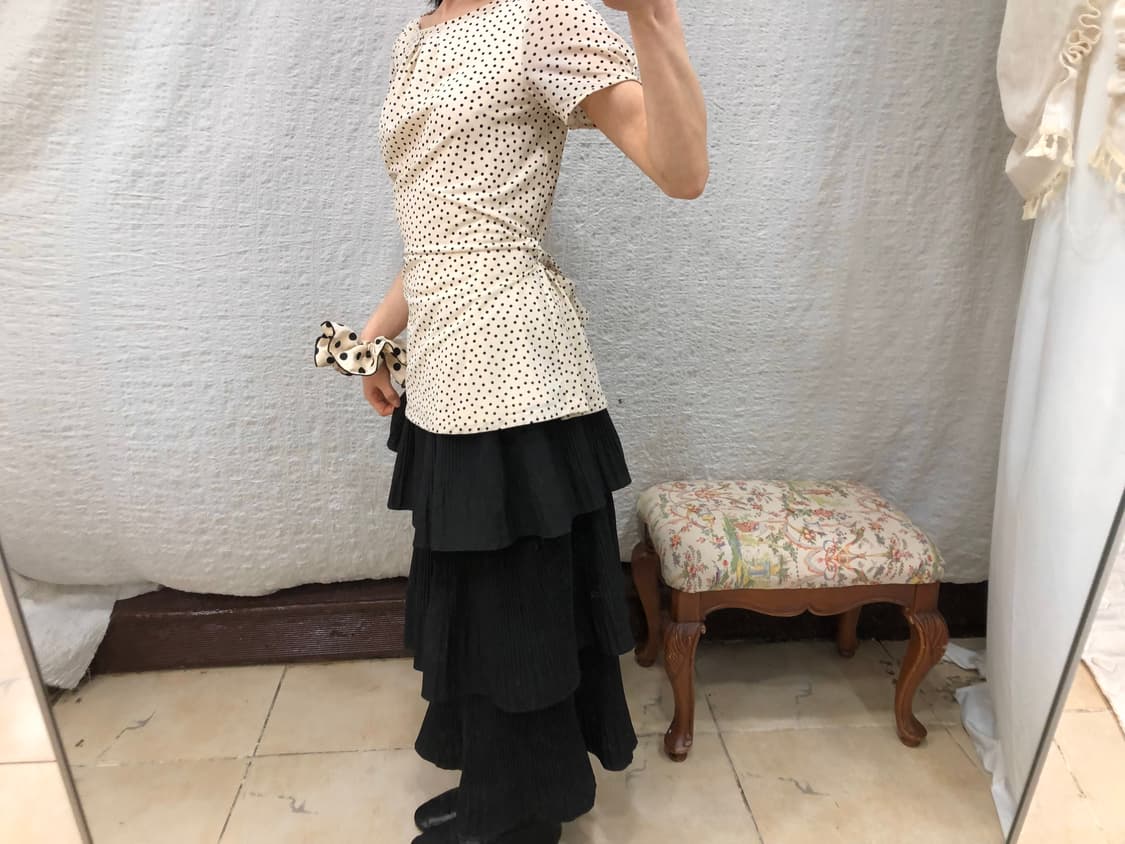 Dot ribbon blouse top 상품이미지4