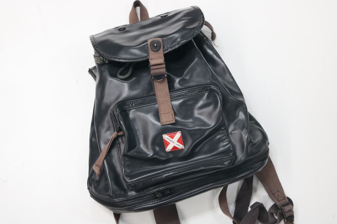 LUGGAGE LABEL 요시다포터 빈티지 뉴 라이너 코팅 백팩 블랙 상품이미지3