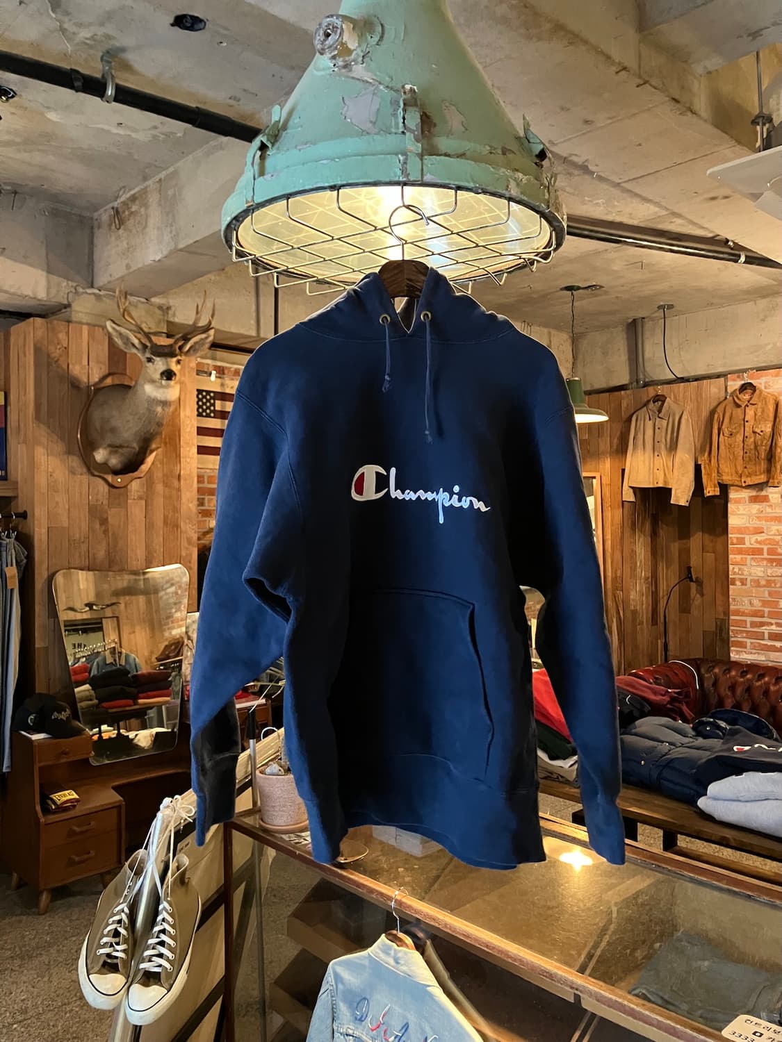 90s USA 빈티지 챔피온 리버스위브 후드 스웻 셔츠 상품이미지1