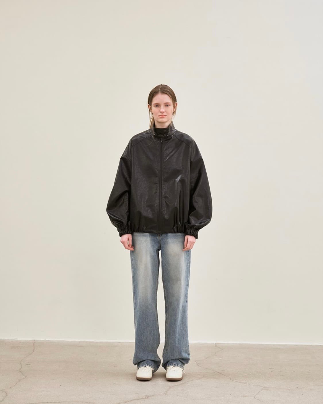 르 하이넥 레더 자켓 블랙 (새상품) 가죽자켓 상품이미지6