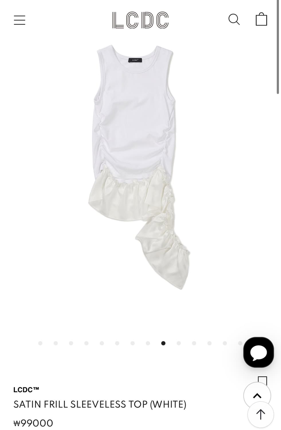 LCDC TM SATIN FRILL SLEEVELESS TOP 상품이미지1