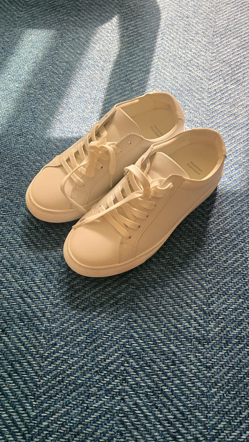 무신사 스텐다드 키높이 레더 코트 스니커즈 Mark 2 [화이트] 상품이미지1