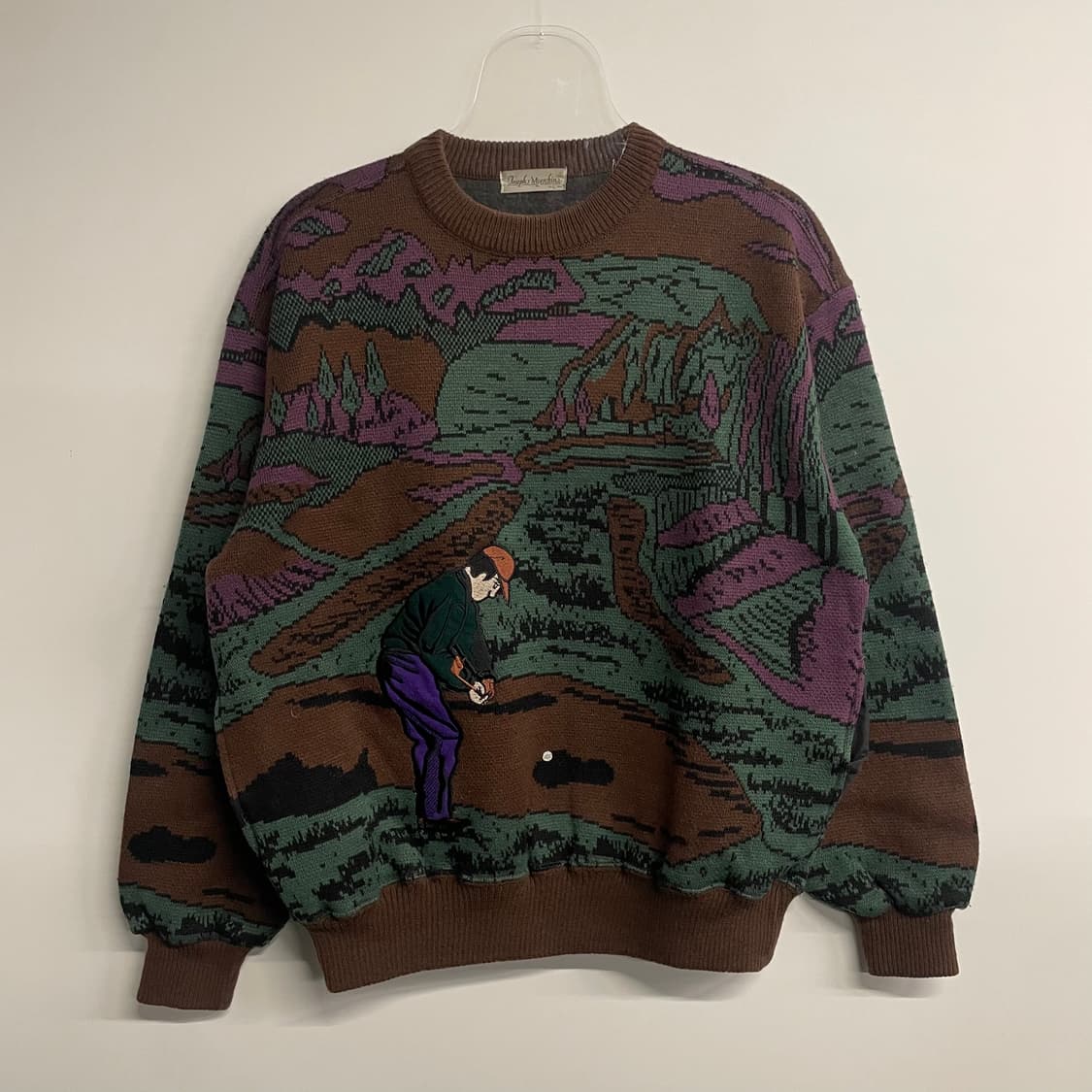 빈티지 자수 라운드 울 니트 상품이미지1