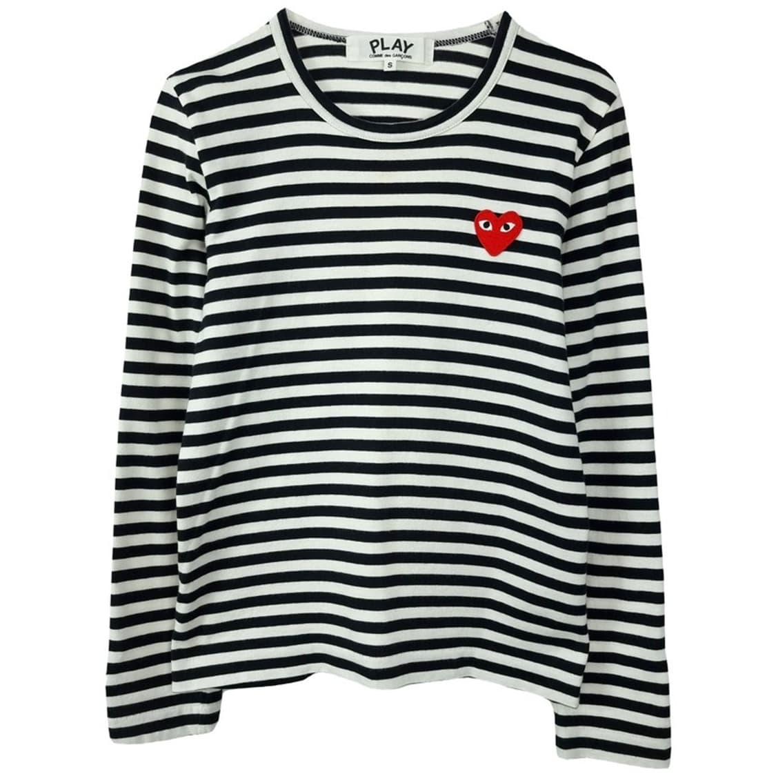 [꼼데가르송] 레드 와펜 스트라이프 롱슬리브 긴팔티 P01608 상품이미지2