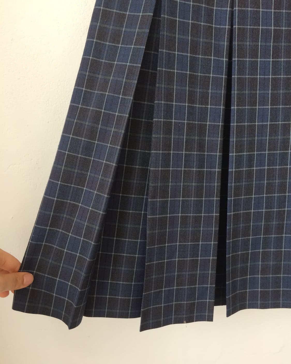 Check pattern pleats midi skirt 상품이미지3