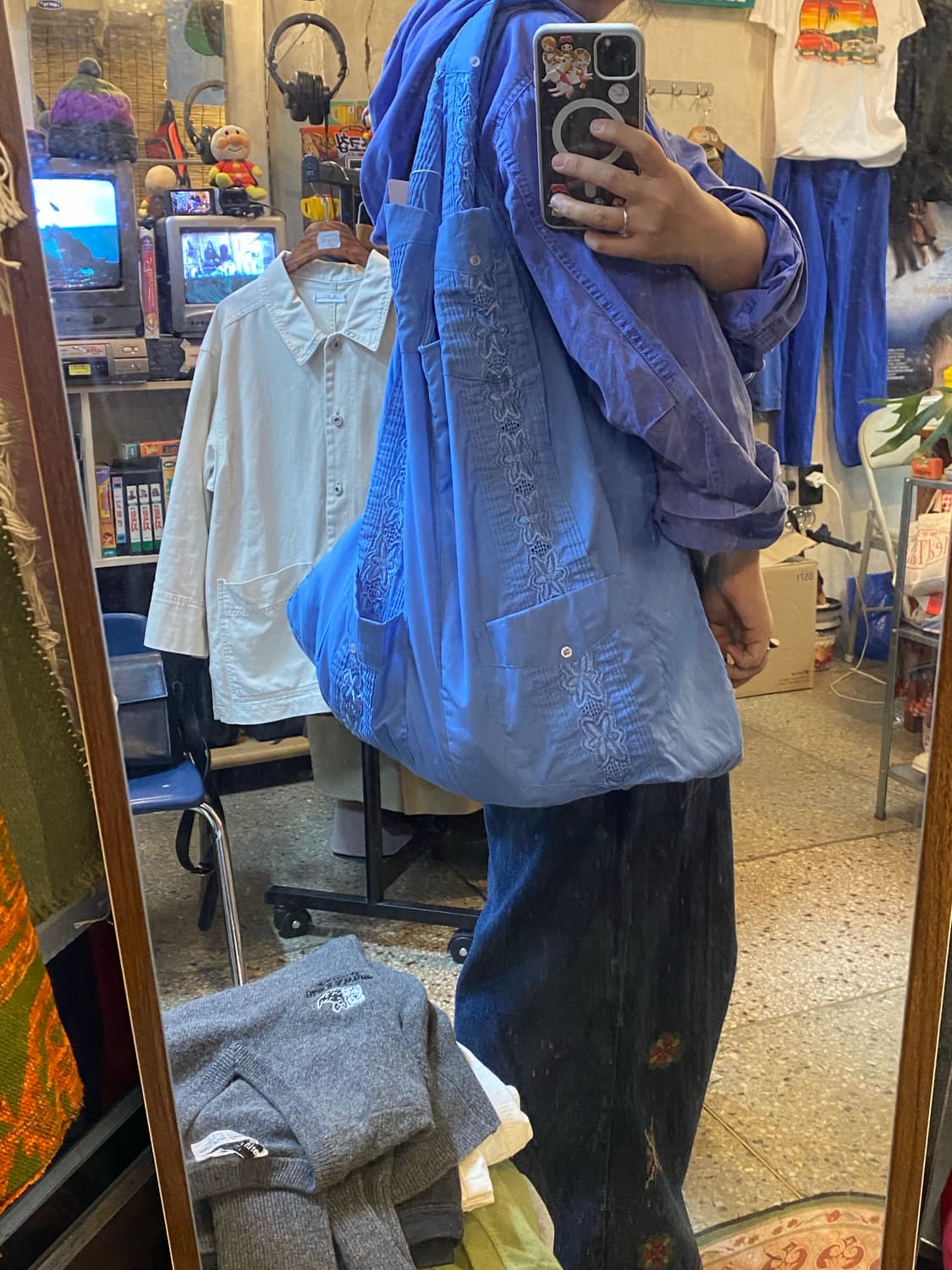 쿠바셔츠 리사이클링 빈티지 에코백 상품이미지2