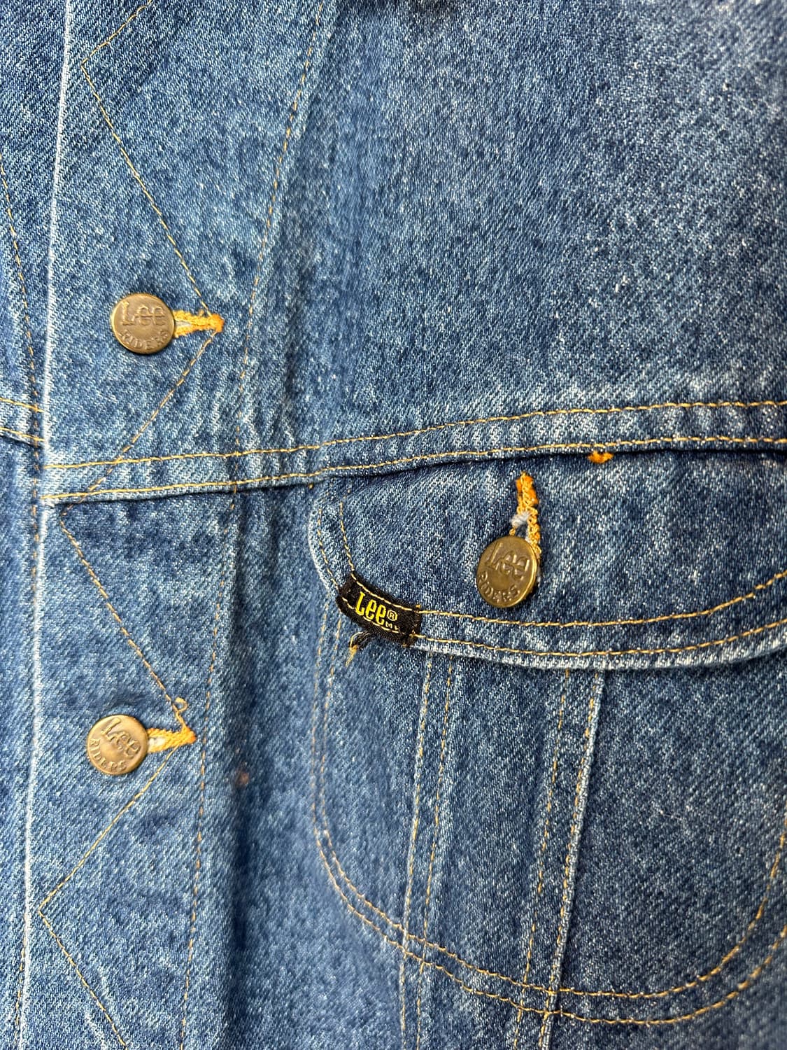 90s 리 Lee 핸드커스텀 데님 트러커 자켓 made in usa 상품이미지5