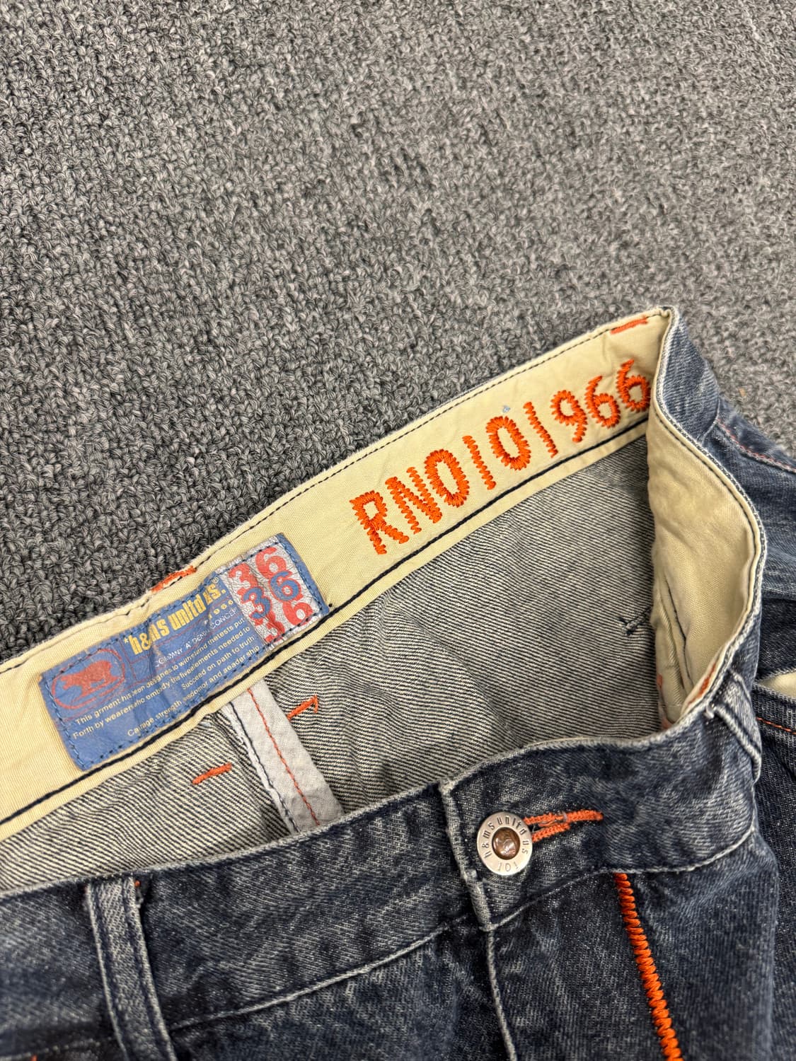 36) H&MS UNLTD US 빈티지 올드스쿨 데님 워크팬츠 힙합팬츠 상품이미지4