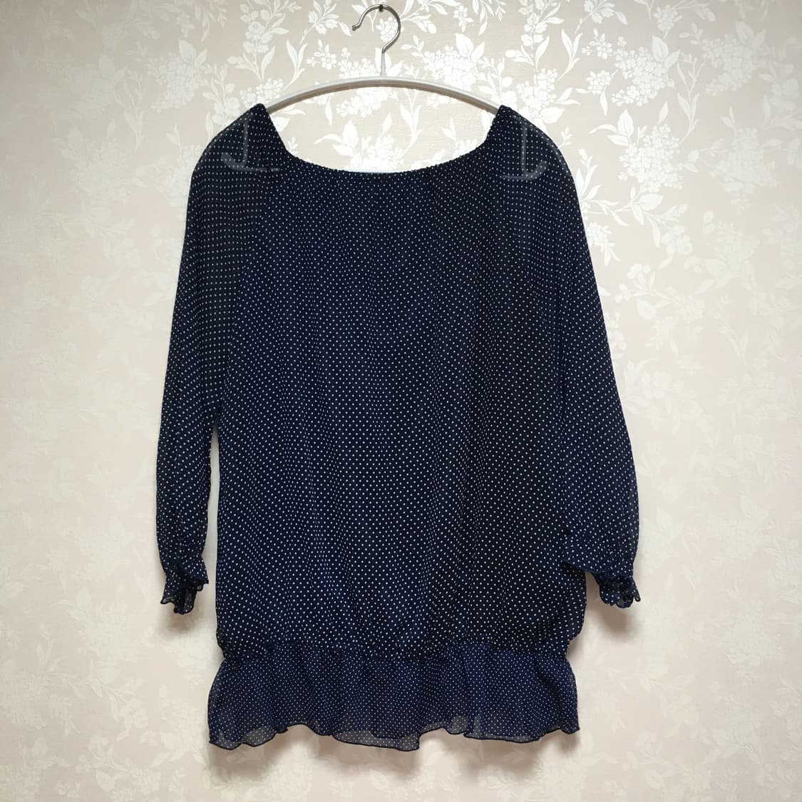 네이비 도트 블라우스 상품이미지2