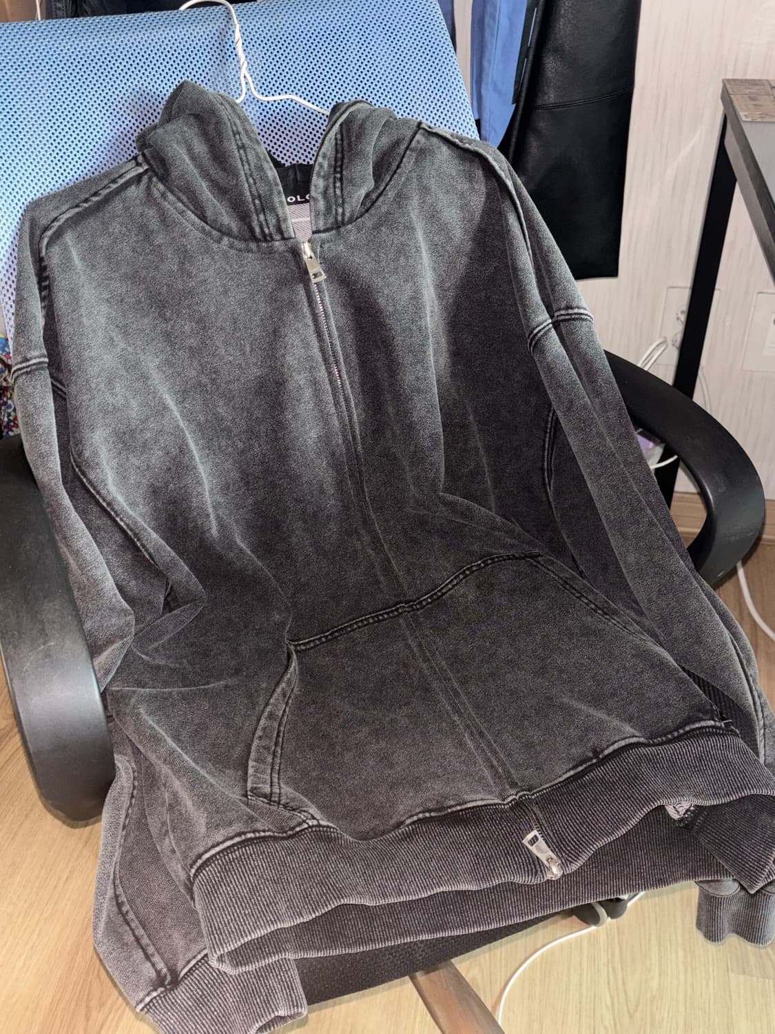 Lcdc tm 1710 washed zip-front hoodie 상품이미지3