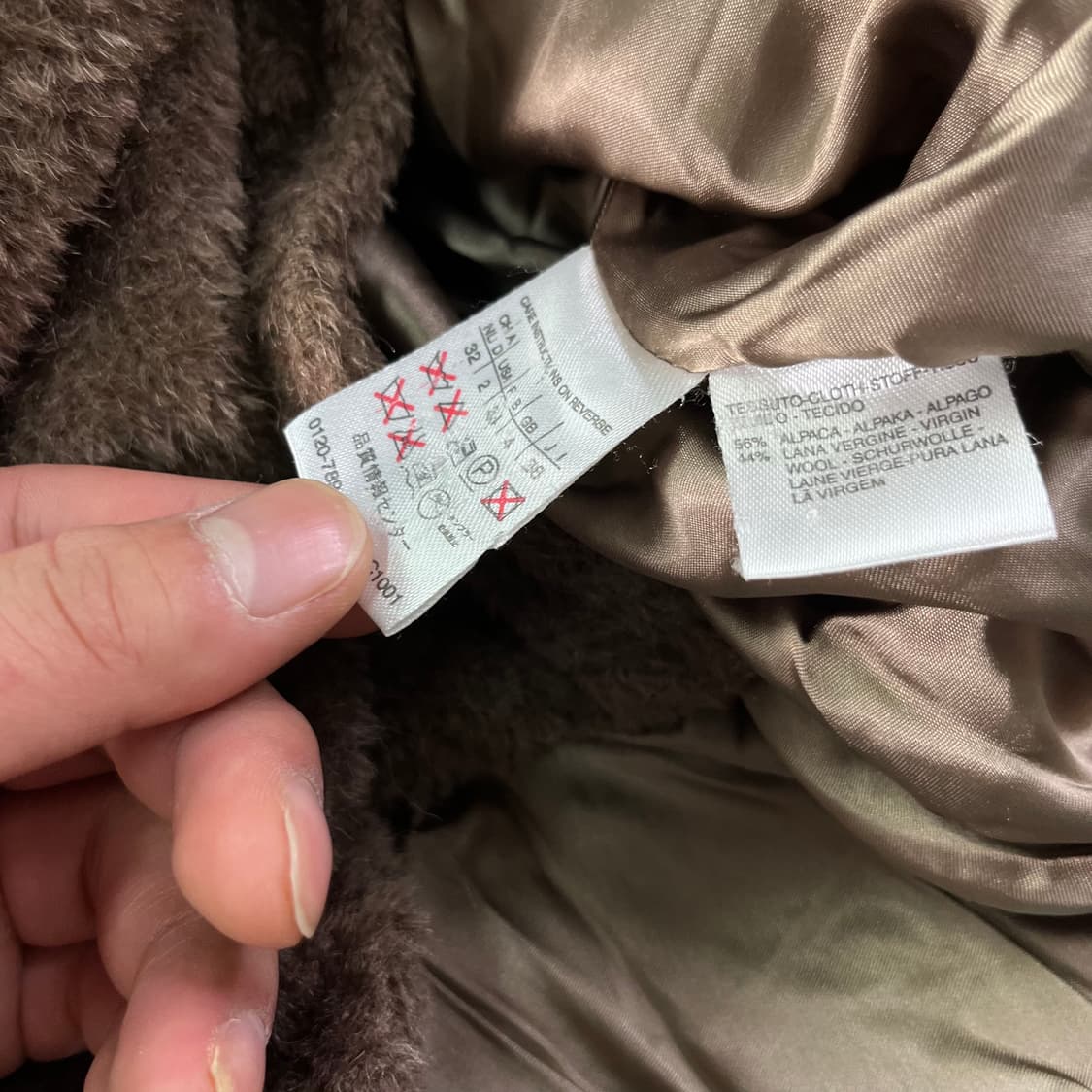 W 100 막스마라 테디 양털 후드 롱 코트 상품이미지3