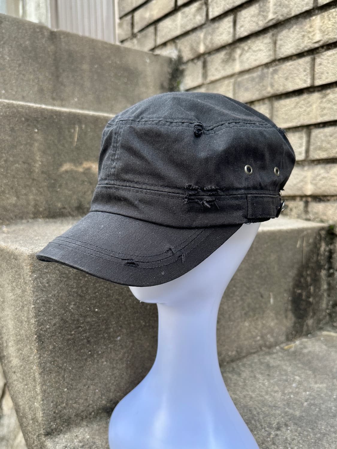 Vintage distressed black cap 상품이미지1