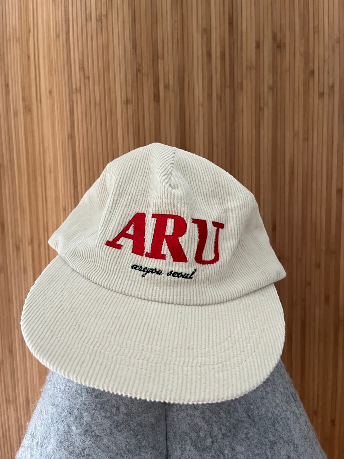 ARU 로고 코듀 로이 캡 아이보리  상품이미지1