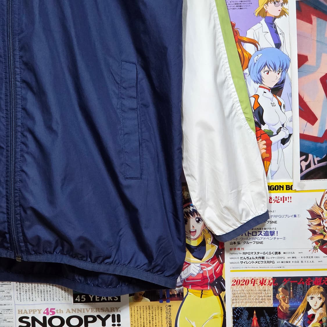 나이키 올드스쿨 그린 네이비 배색 바람막이 상품이미지5