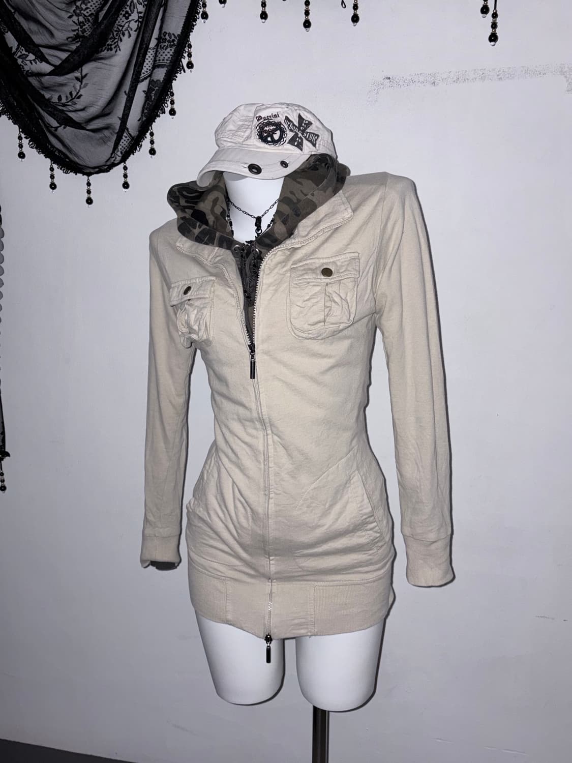 00s 딱붙 y2k 투웨이 원피스 와투케 갸루 베이지 자켓원피스 상품이미지1