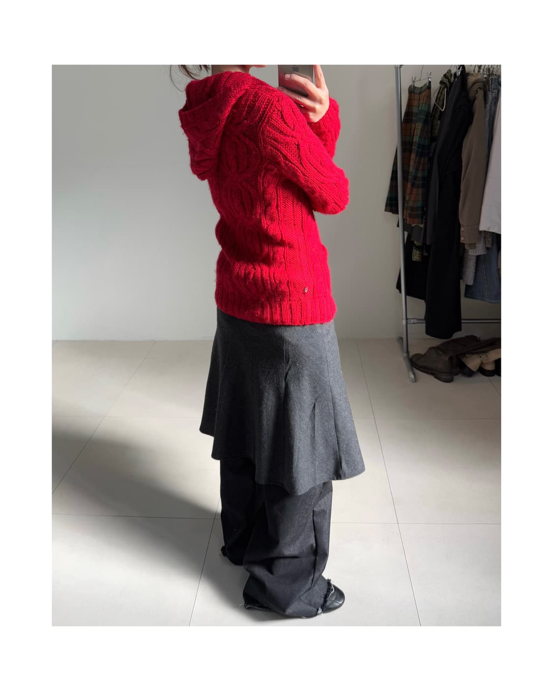 빈티지 니트 후디 가디건 상품이미지5