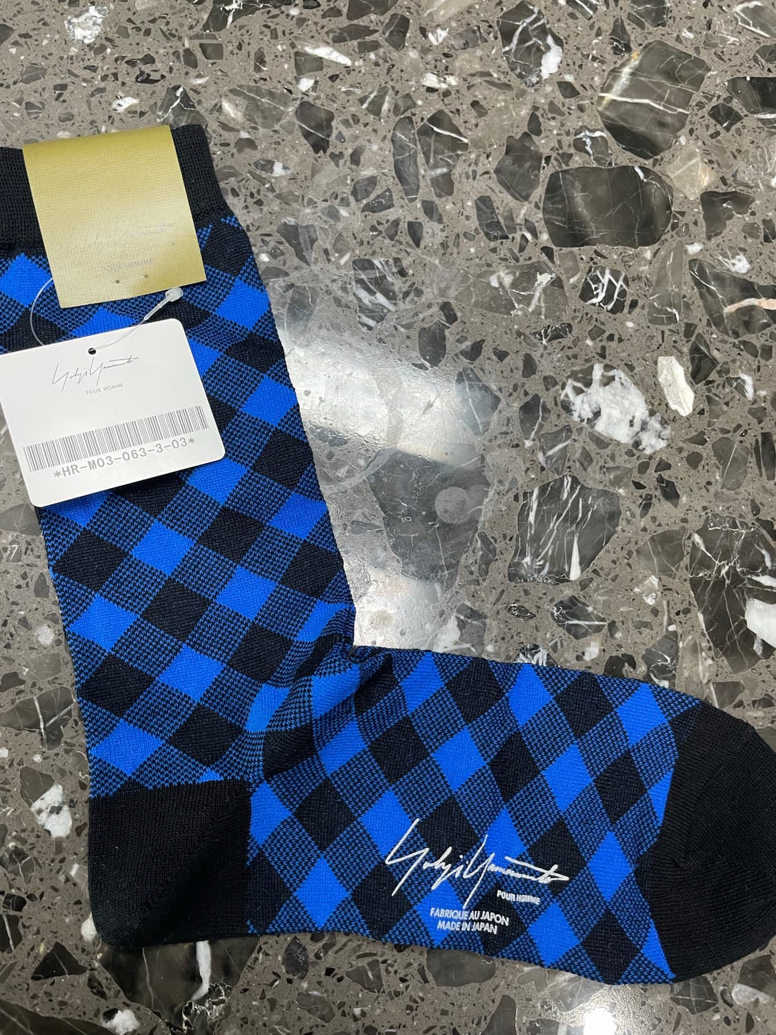 요지 야마모토 체크 양말 새상품 상품이미지1