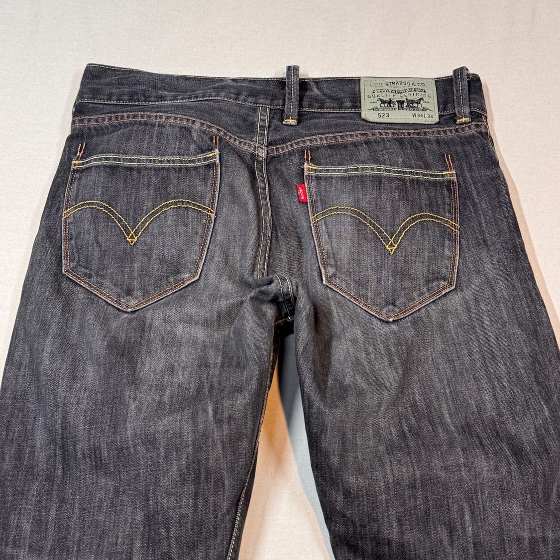 34inch) 리바이스 523 흑청 스트레이트 핏 데님 청바지 상품이미지2