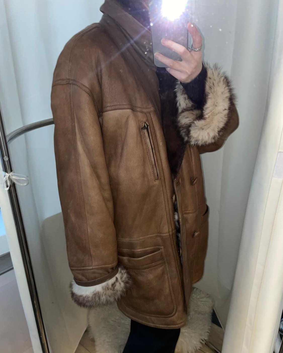 vintage double breasted sheepskin coat 상품이미지10