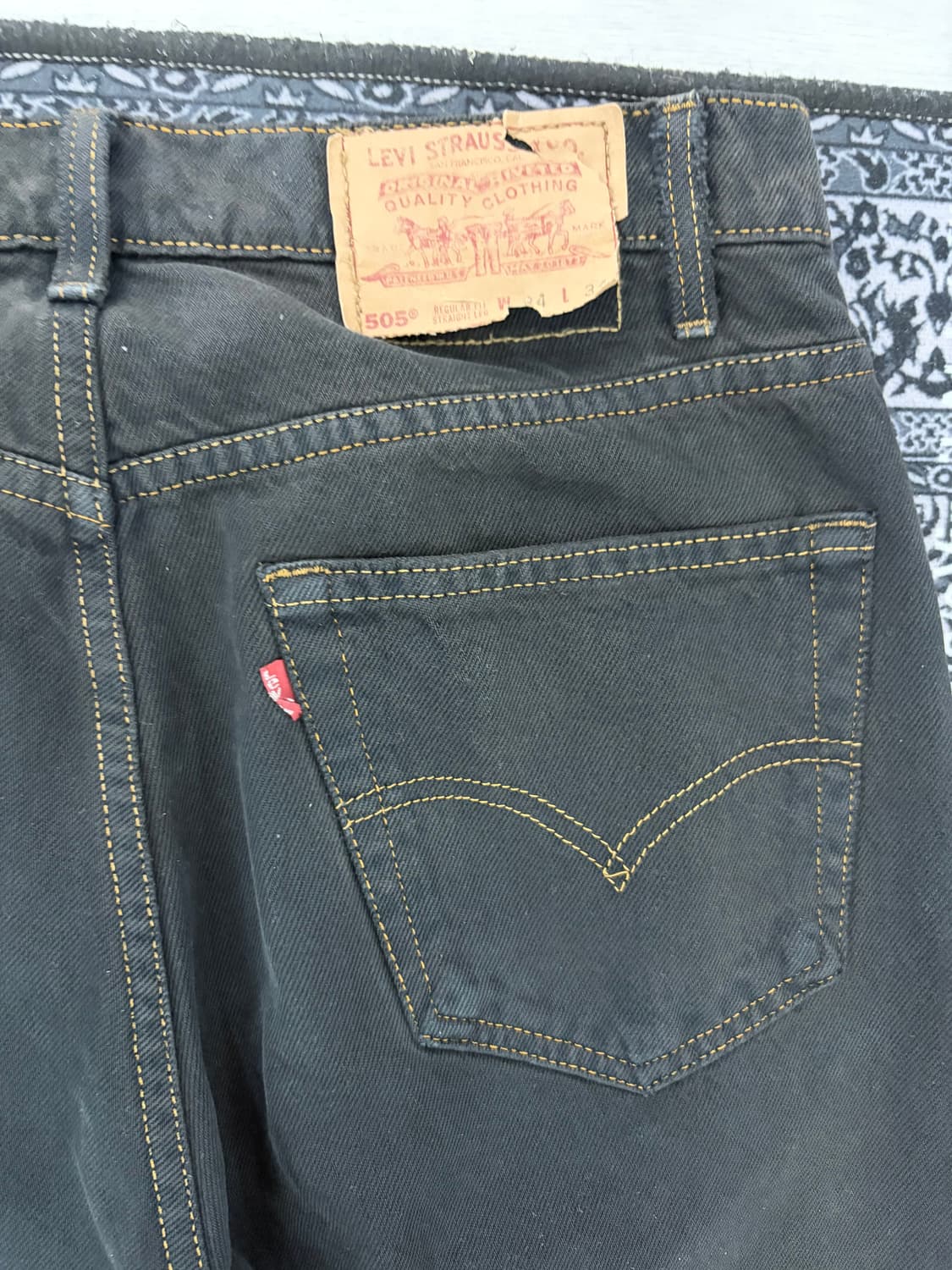 리바이스 505 흑청 데님 34/34 상품이미지4