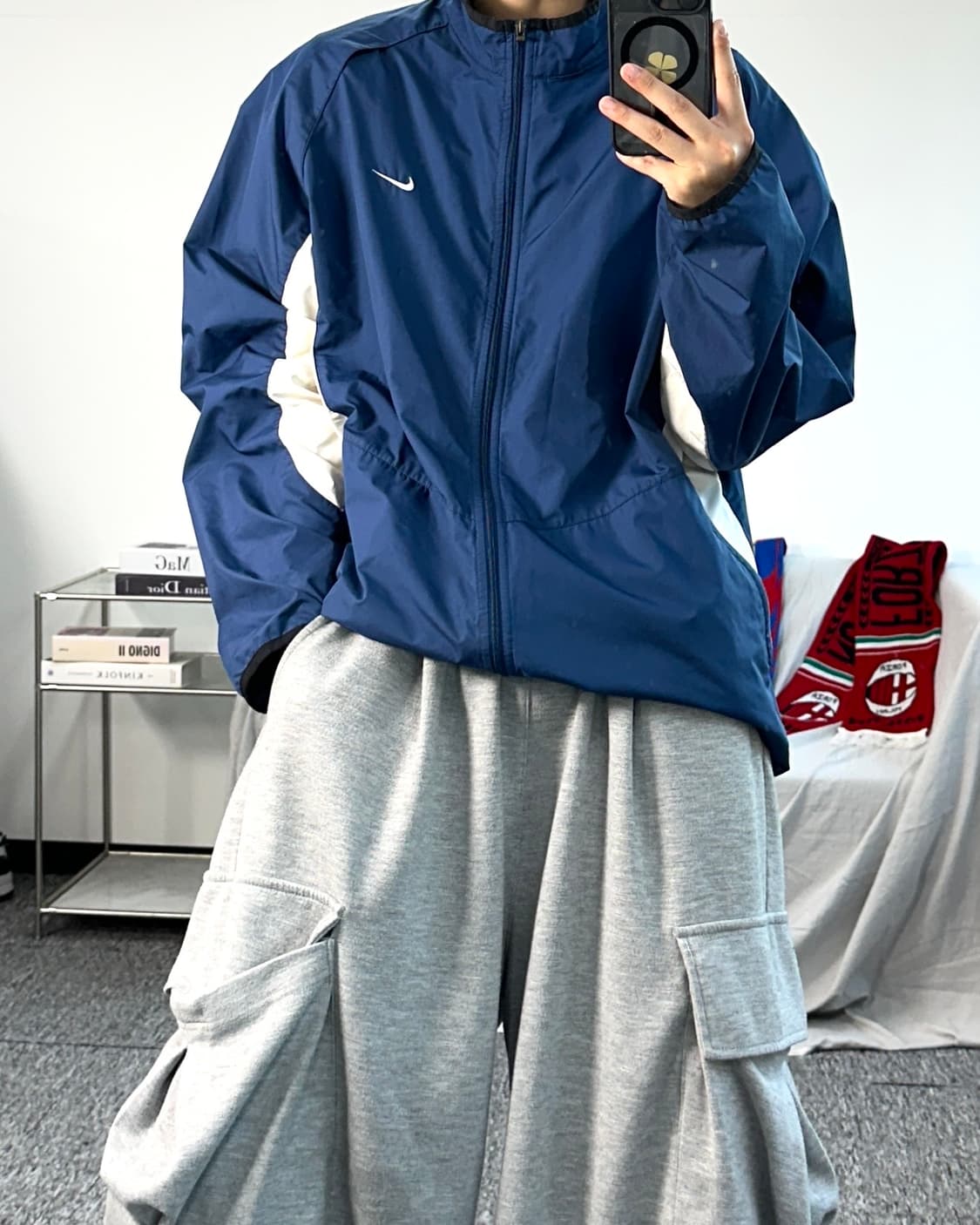 나이키 00s 블루 화이트 바람막이 XL 상품이미지3