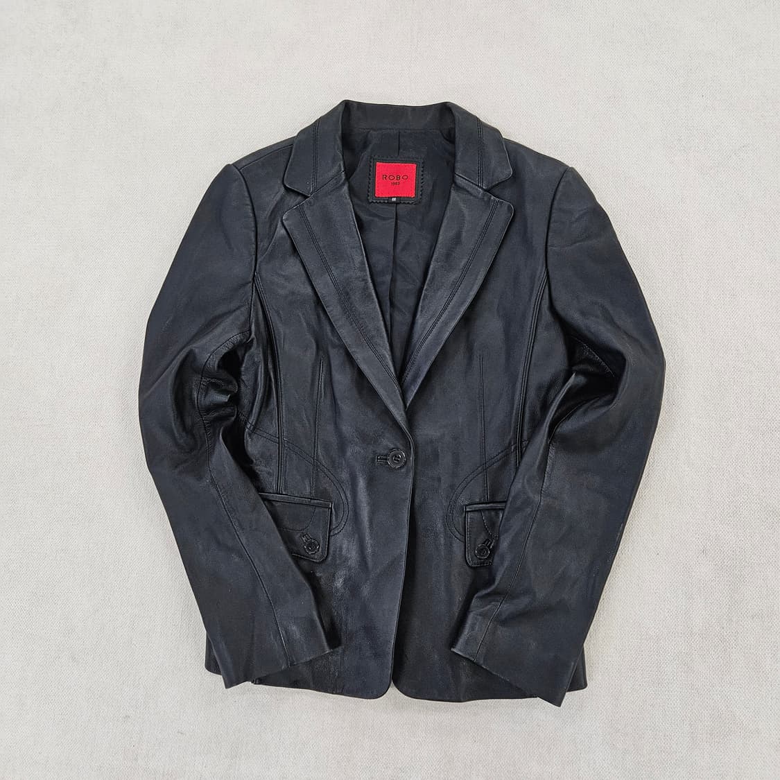 [66] ROBO 로보 여성 80s 원버튼 양가죽 레더 자켓 0120Y2 상품이미지2