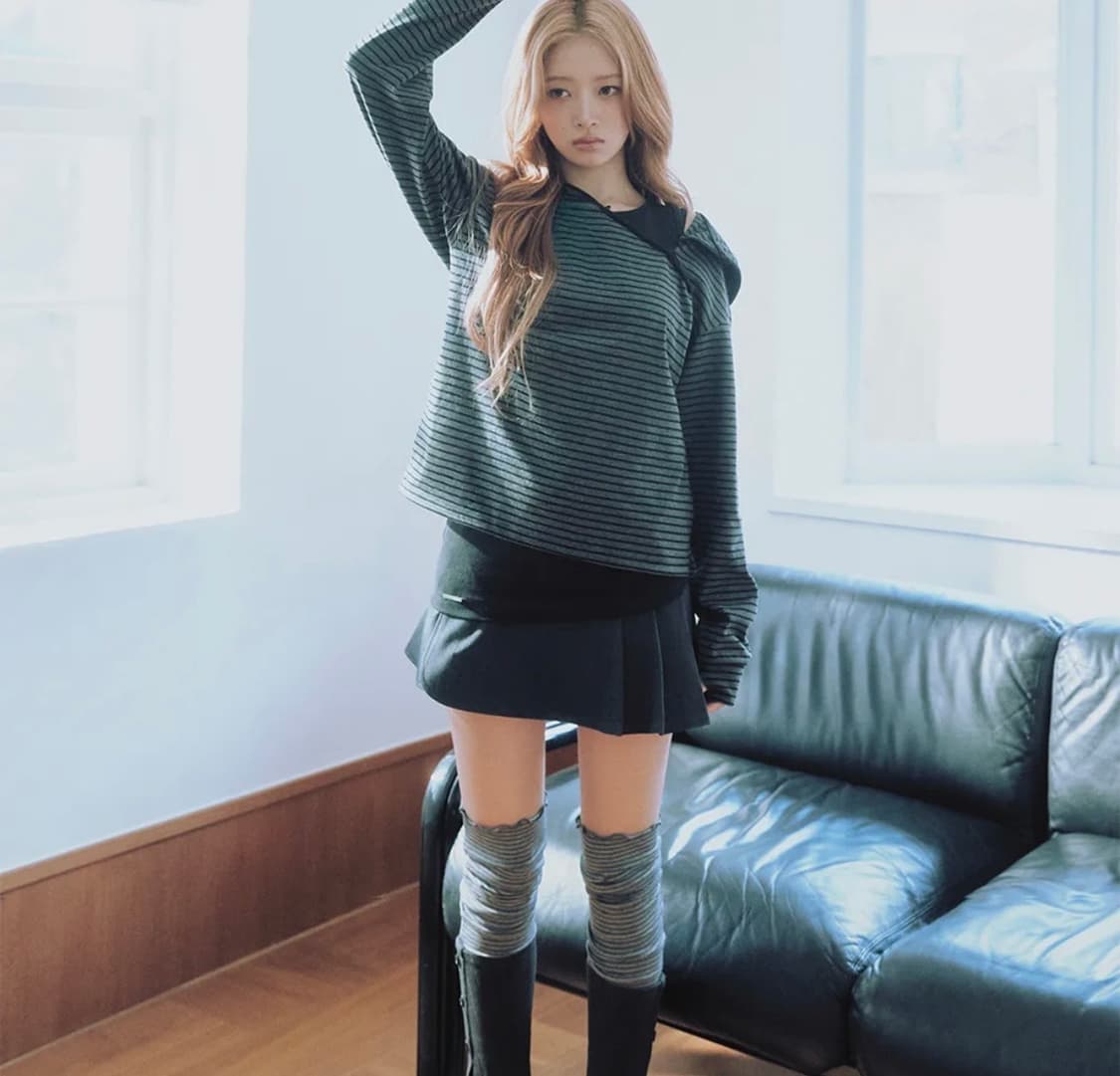 미세키서울 omoi pleats wrap skirt 차콜 상품이미지3