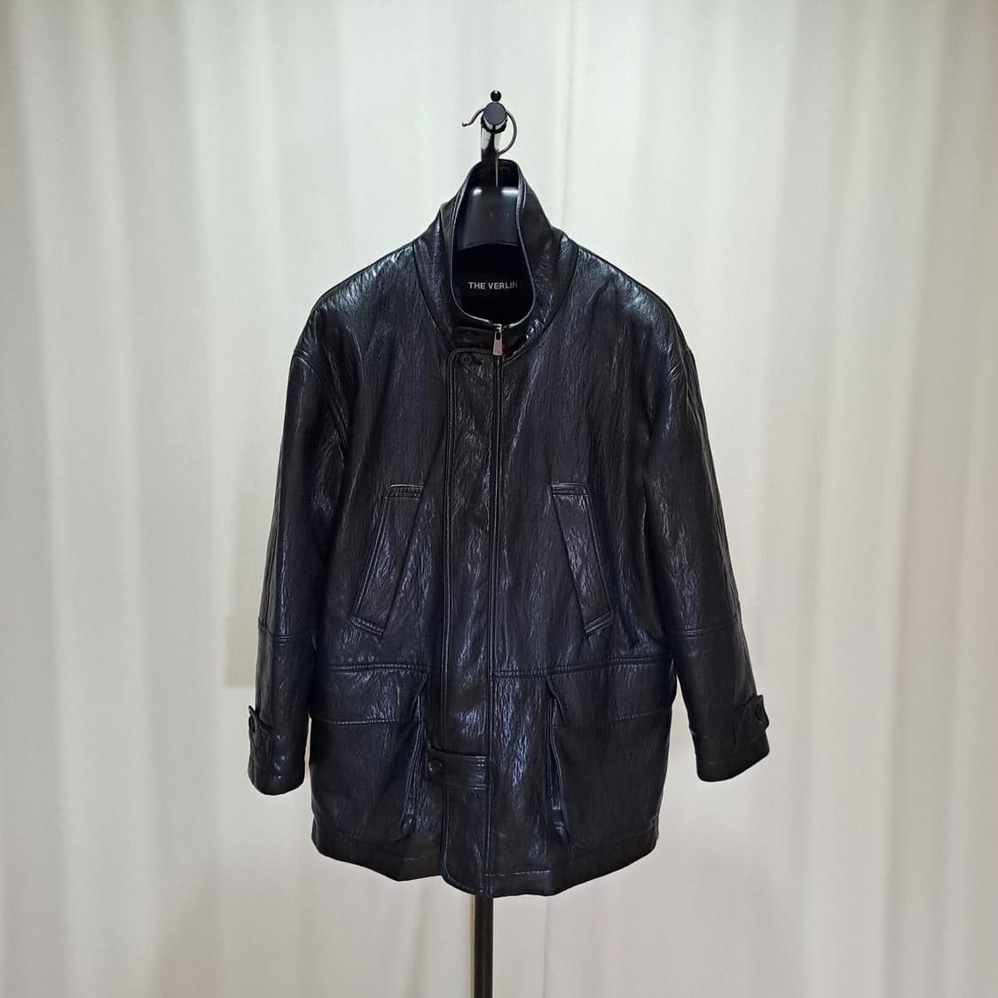 (택포) 더베를린 블랙 레더 퍼 하프 코트 FREE B699 상품이미지1