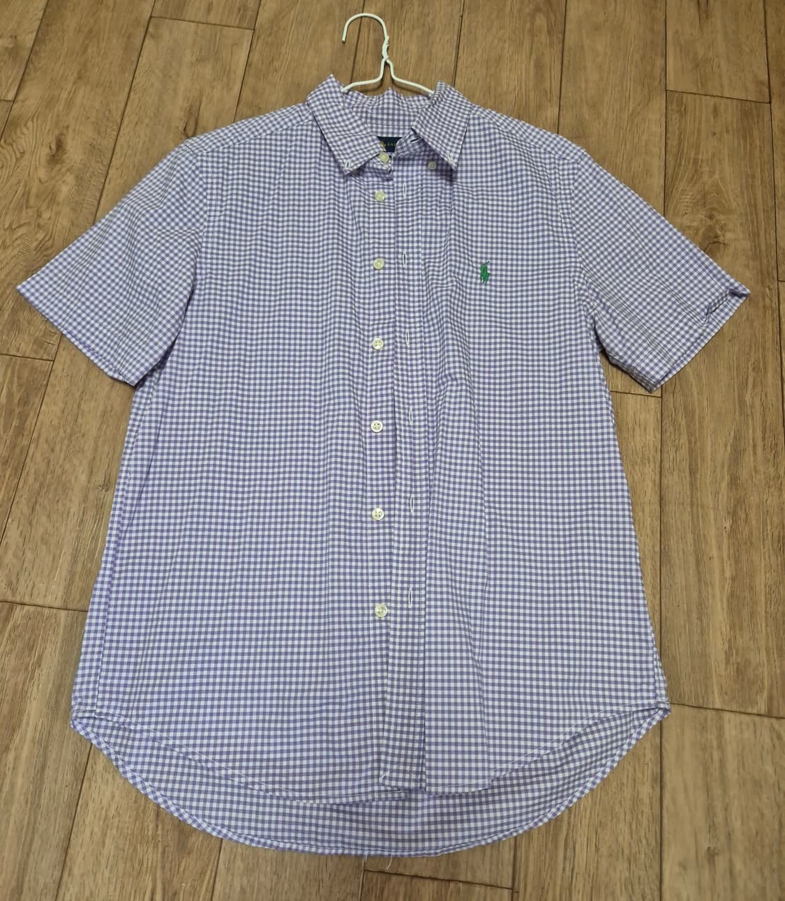 폴로 랄프로렌 반팔 체크 셔츠/퍼플 상품이미지2