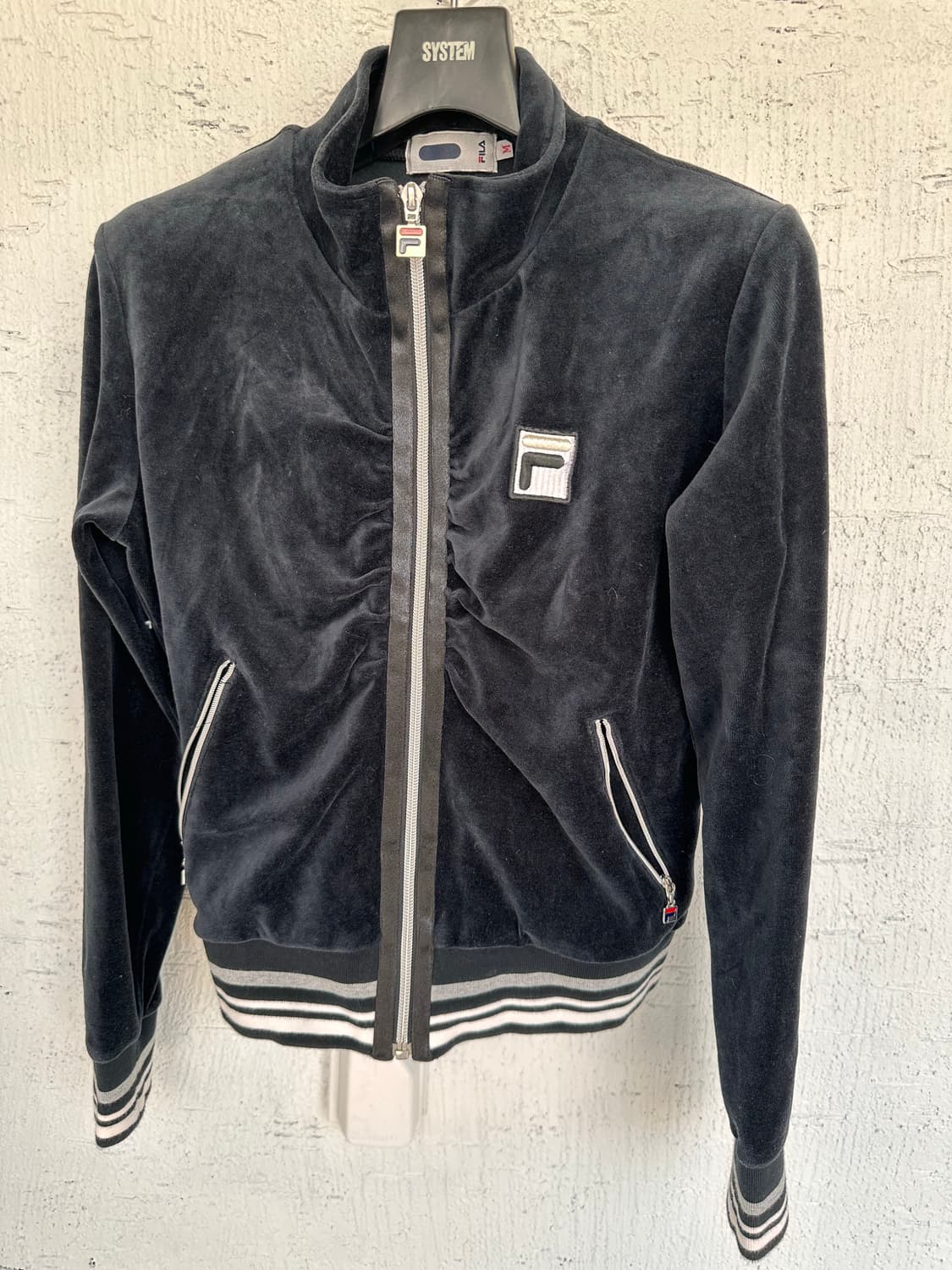 FILA navy velour zip-up jacket 상품이미지6