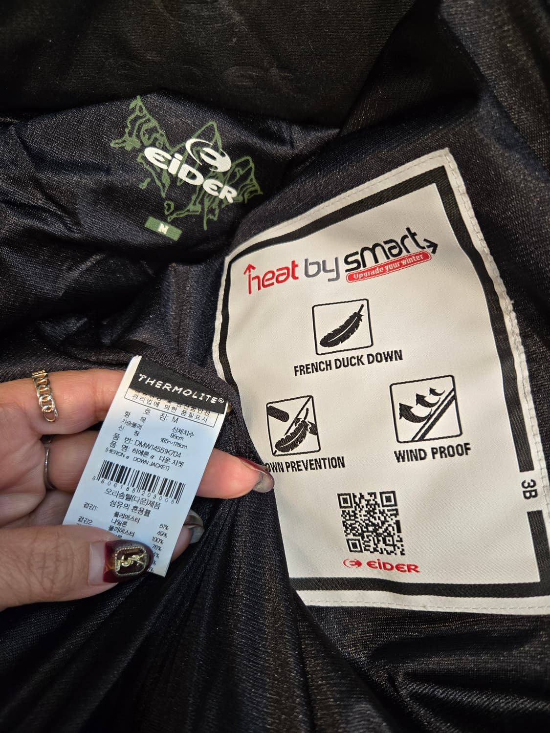 아이더 700 오리털 다운패딩점퍼 M 상품이미지6