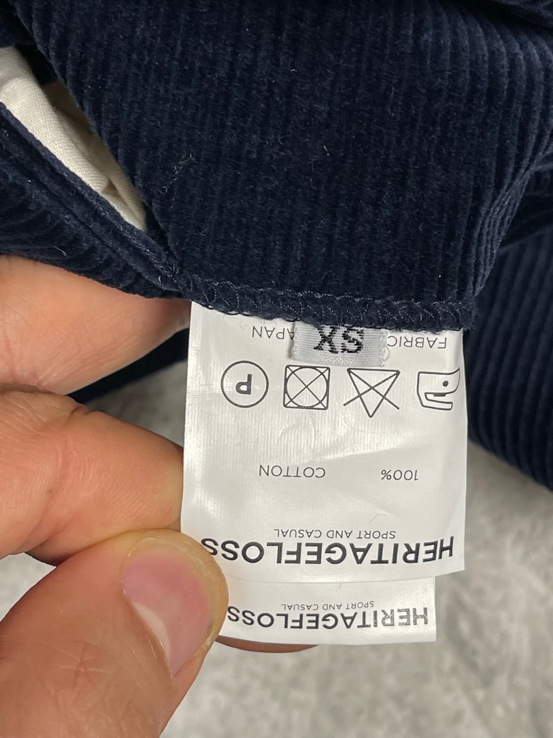 헤리티지 플로스 벨벳 코듀로이 팬츠 네이비 XS 상품이미지10