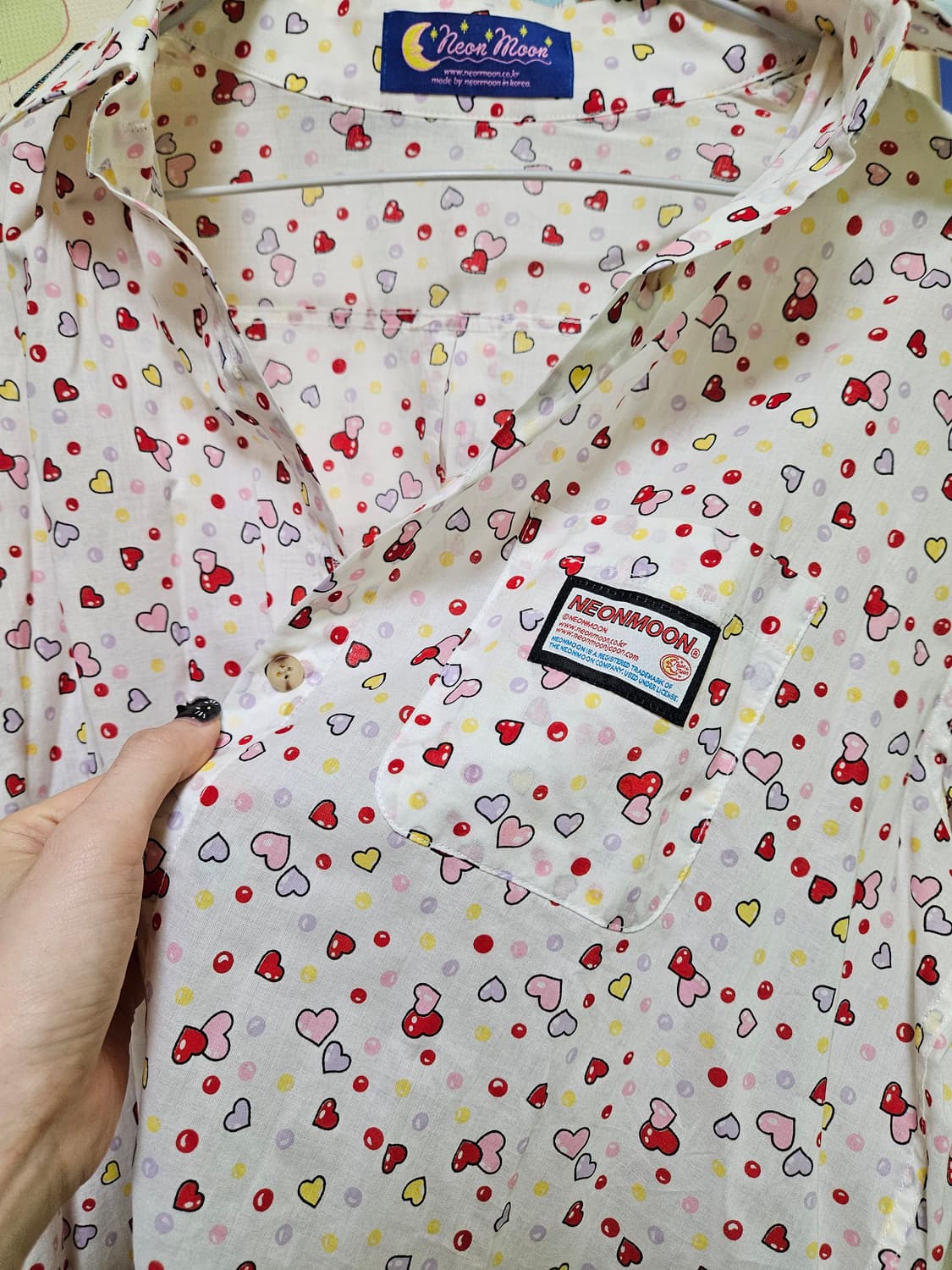 네온문 버블 하트 셔츠 상품이미지2