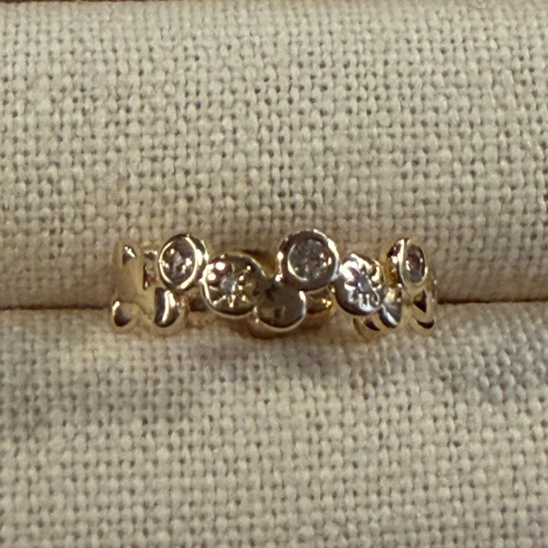 새상품 여성 신주 은도금 골드 투패턴 반지 상품이미지5