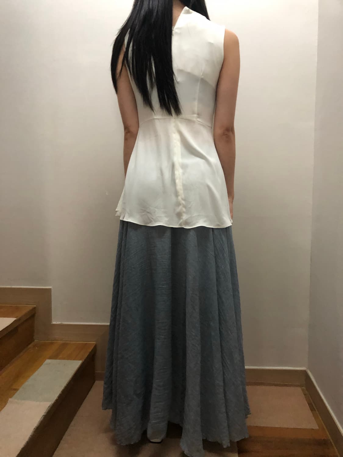 빈티지 블루 롱 스커트 상품이미지6