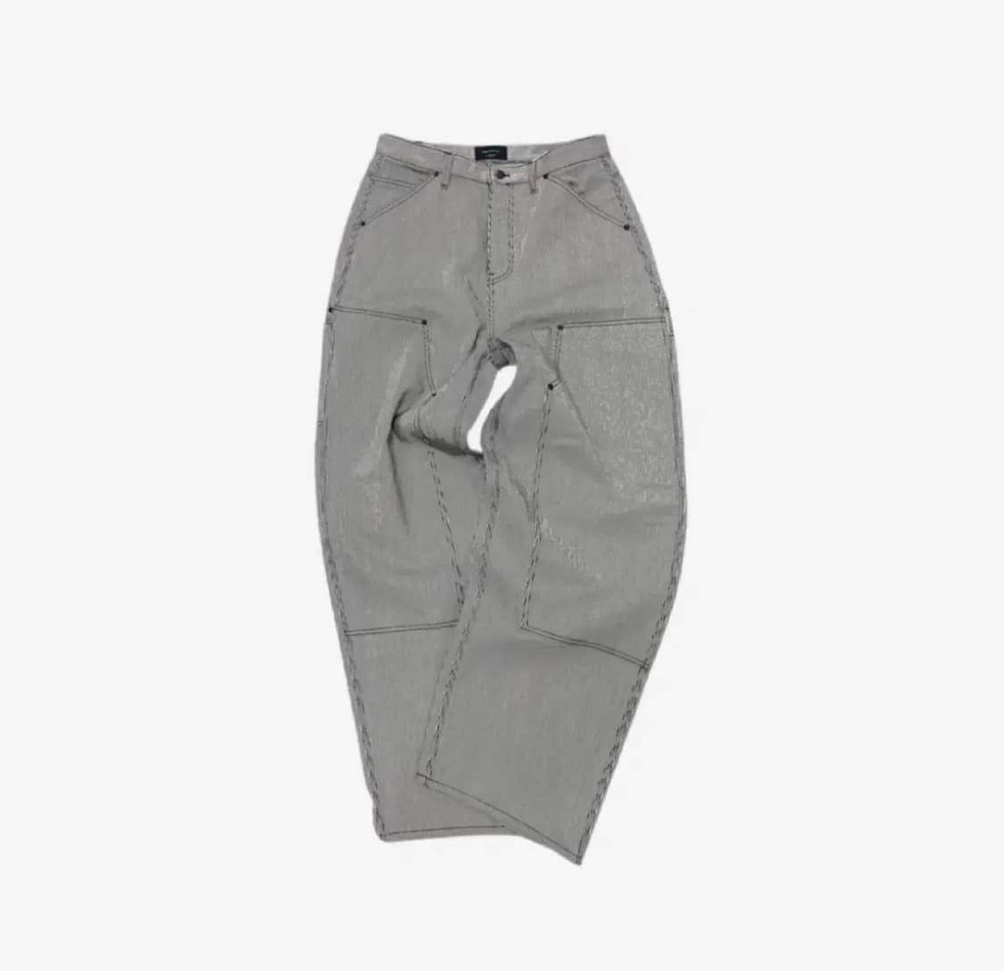 [2] 언더마이카 스트라이프 더블니 워크 팬츠 상품이미지1