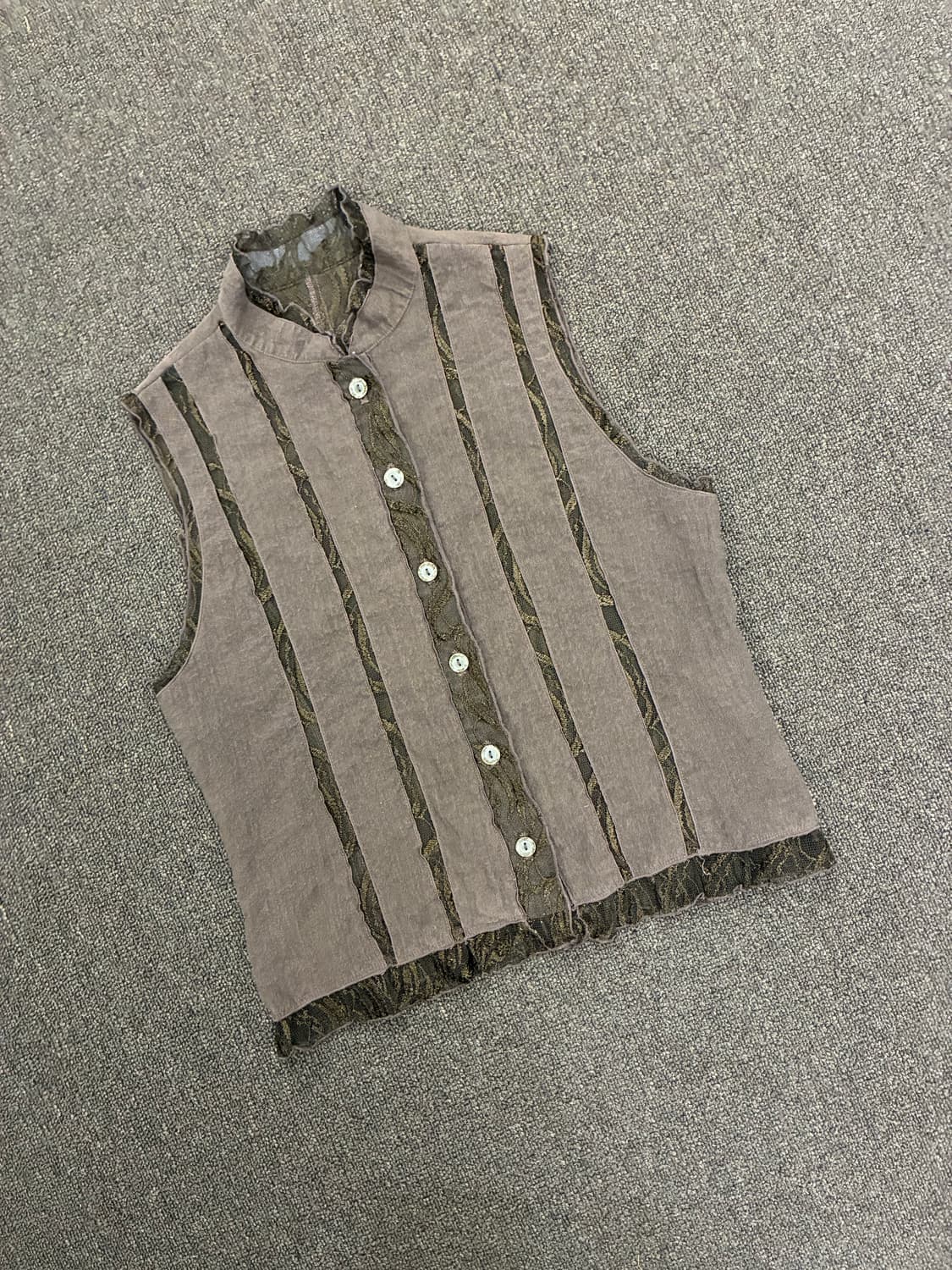 M)Japanese vintage 여성 레이스 디테일 셔츠 블라우스 상품이미지3