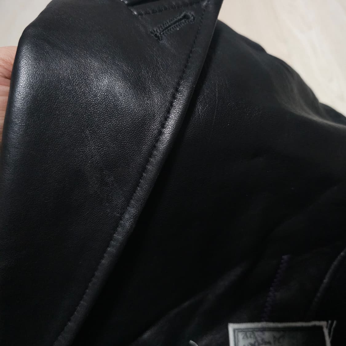 새제품L) 자라 x 앤더슨벨 컴바인드 니트 앤 레더 가죽자켓 블랙 상품이미지10