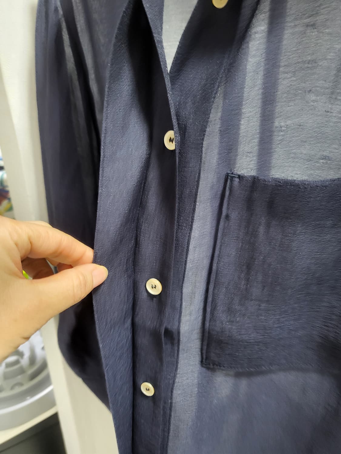 새제품초특가)최고급 텐셀 시스루 셔츠 ftee 새상품 상품이미지4