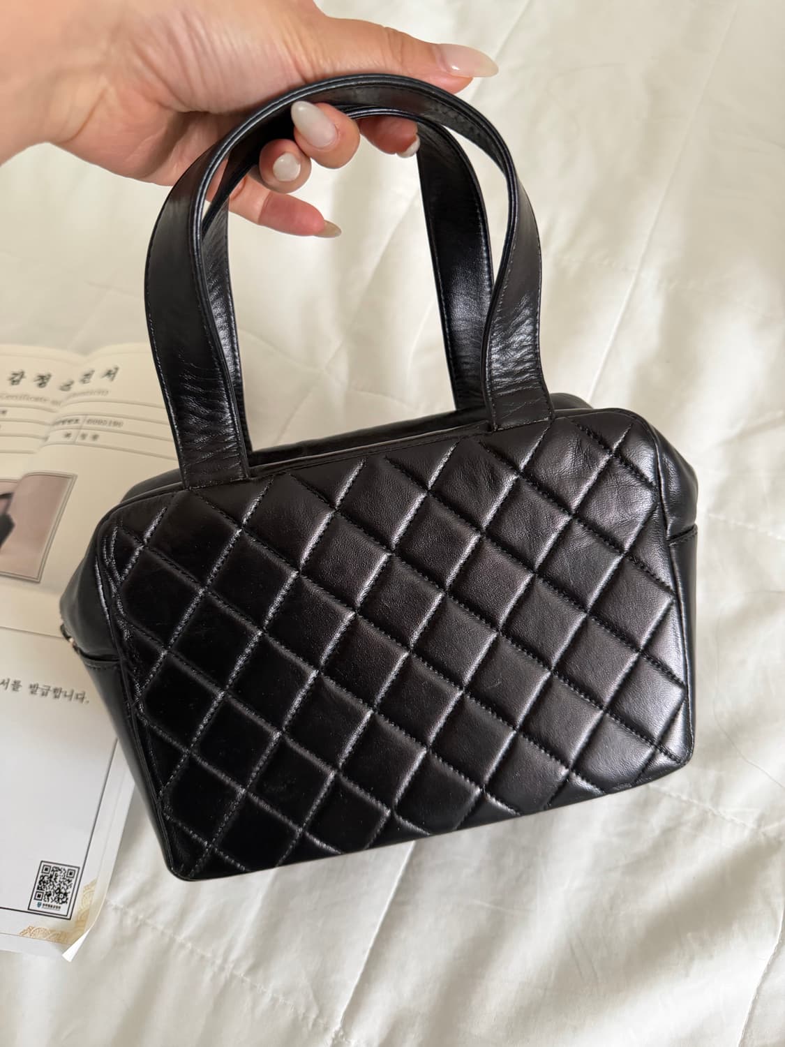 빈티지 샤넬 퀼팅 미니 토트백 블랙 상품이미지9