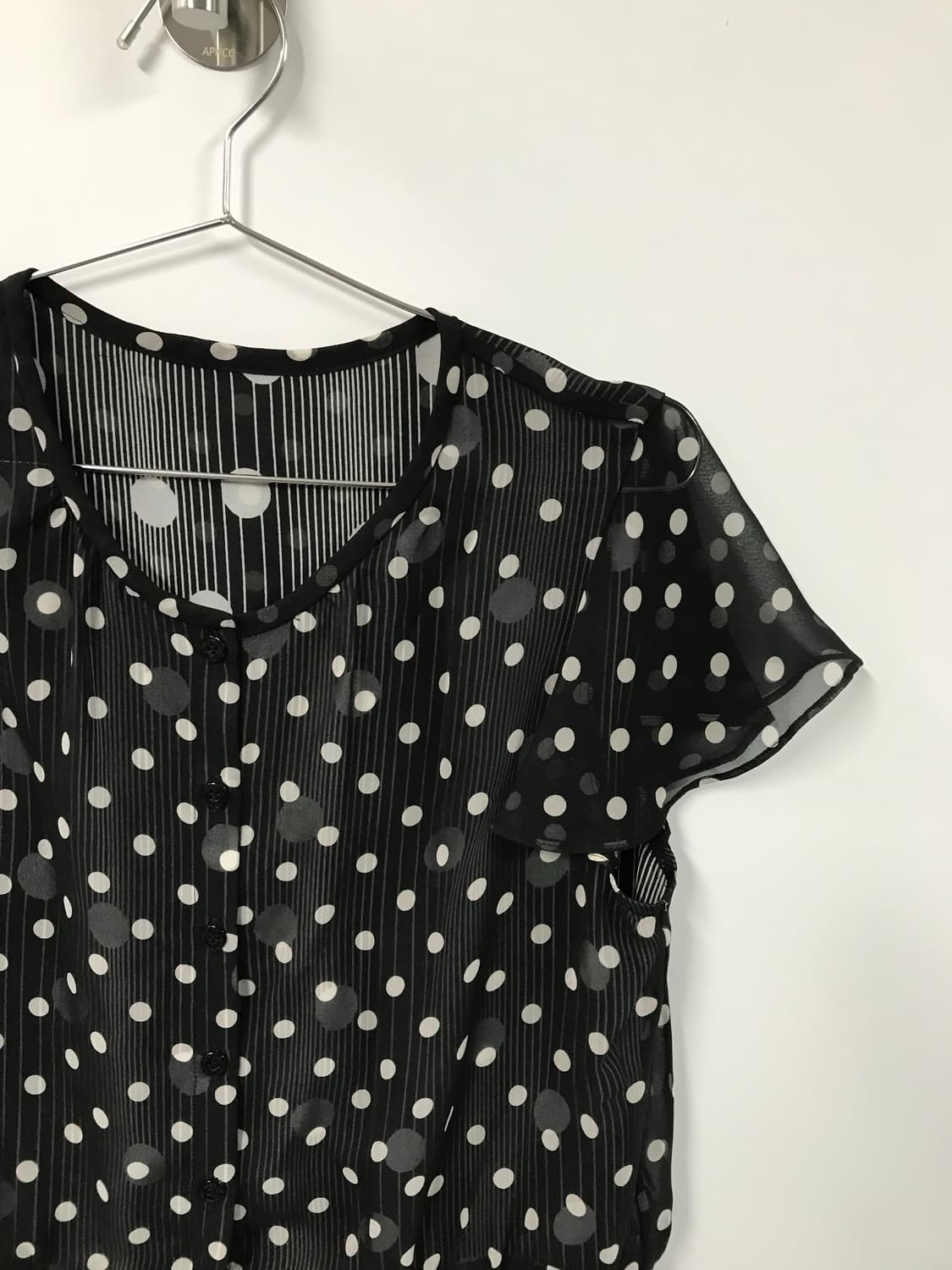 빈티지 배색 도트 블라우스 상품이미지6