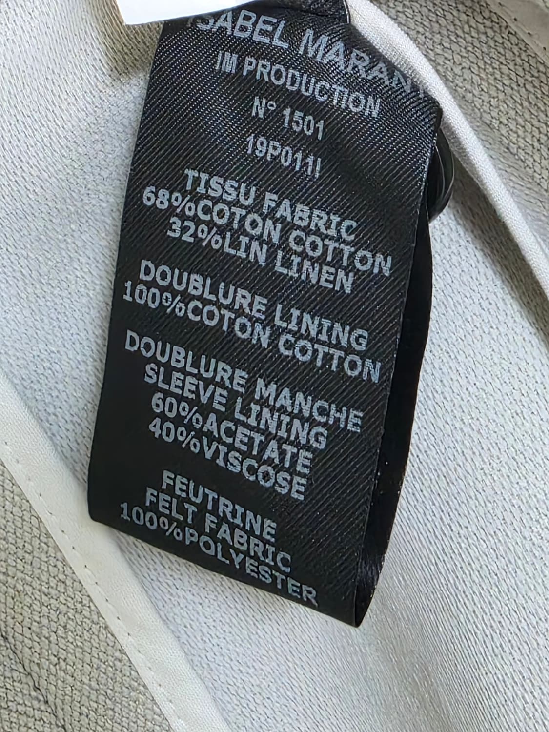 이자벨마랑 ISABEL MARANT 라이트그레이 코튼린넨 더블자켓 36 상품이미지7