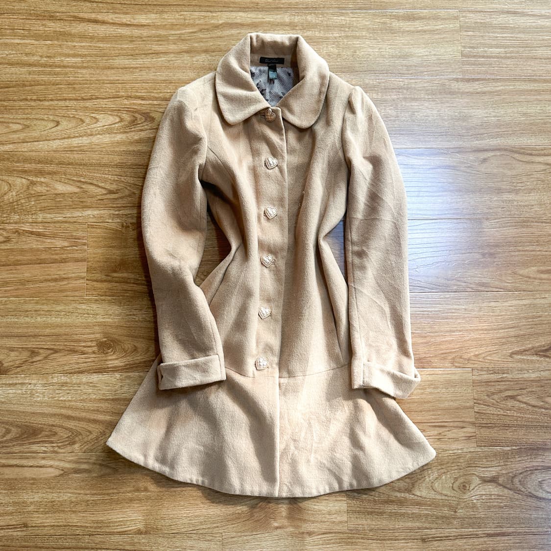 빈티지 브라운 라떼 하트 코트 히메갸루 로걀 라떼갸루 헤이세이 긱시크 상품이미지1