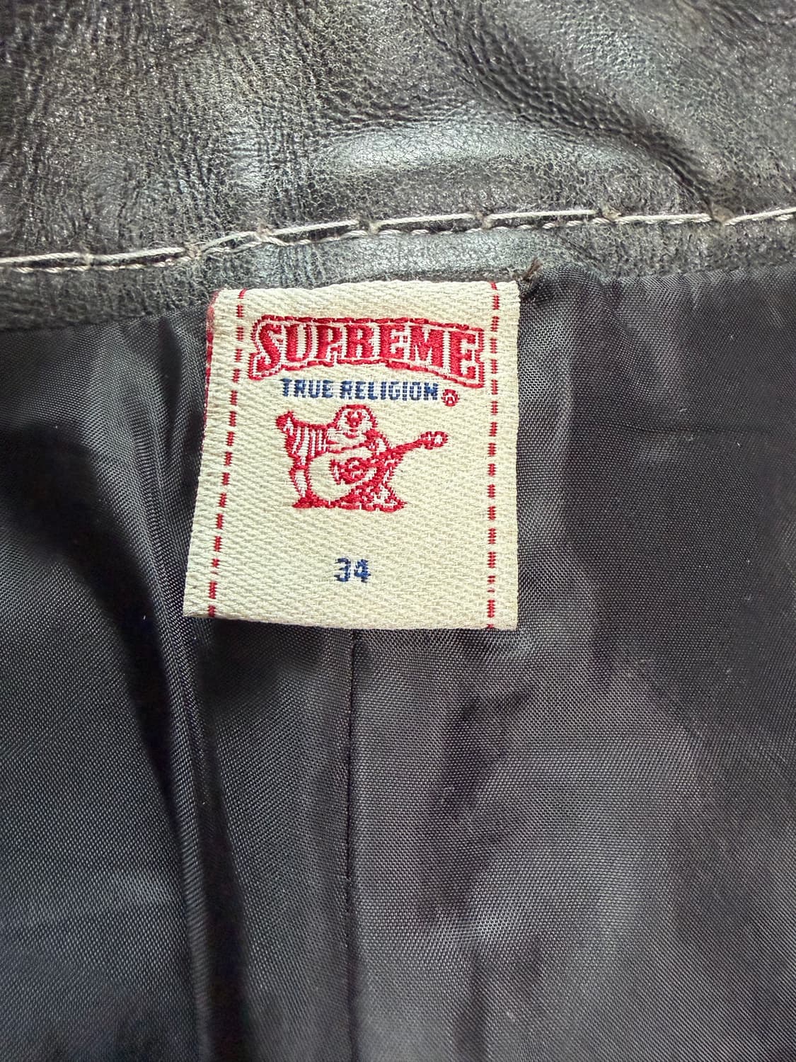 슈프림 x 트루릴리전 루즈 핏 레더 팬츠 블랙 - 25FW 상품이미지2